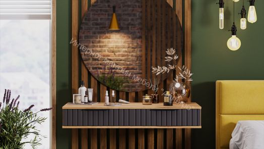 Стол туалетный Хилтон - 402.007.000 Дуб Крафт золотой, Графит матовый