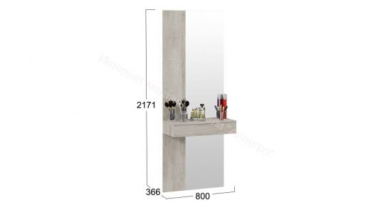 Тумба подвесная с зеркалом «Порто» - СМ-102.08.001-02 Баттл Рок