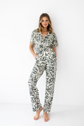 Комплект домашней одежды женский SENSIS Louise, рубашка, брюки, зеленый