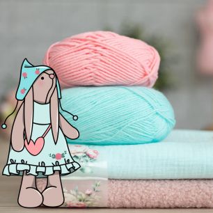 Набор Зайка Любимка розовый букле