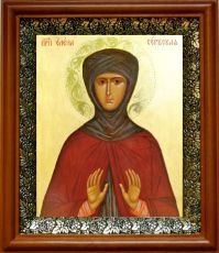 Икона Елена Сербская в киоте с басмой Виноградная Лоза (UV-печать)(30368)