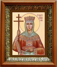 Икона Елена, царица в киоте с басмой Виноградная Лоза (UV-печать)(33071)