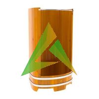 Душевая кабина большая из лиственницы с держателем для шторки