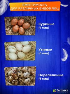 Мини-инкубатор на 6 куриных яиц со встроенным овоскопом