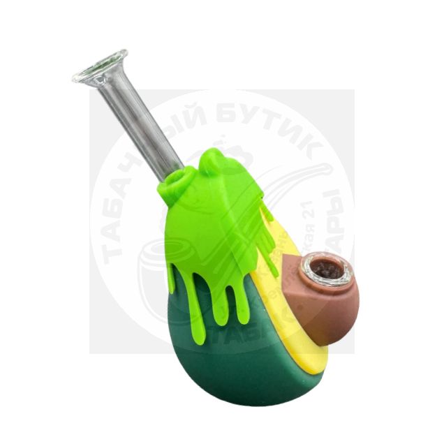 Бонг силикон и стекло "Авакадо" 12 см