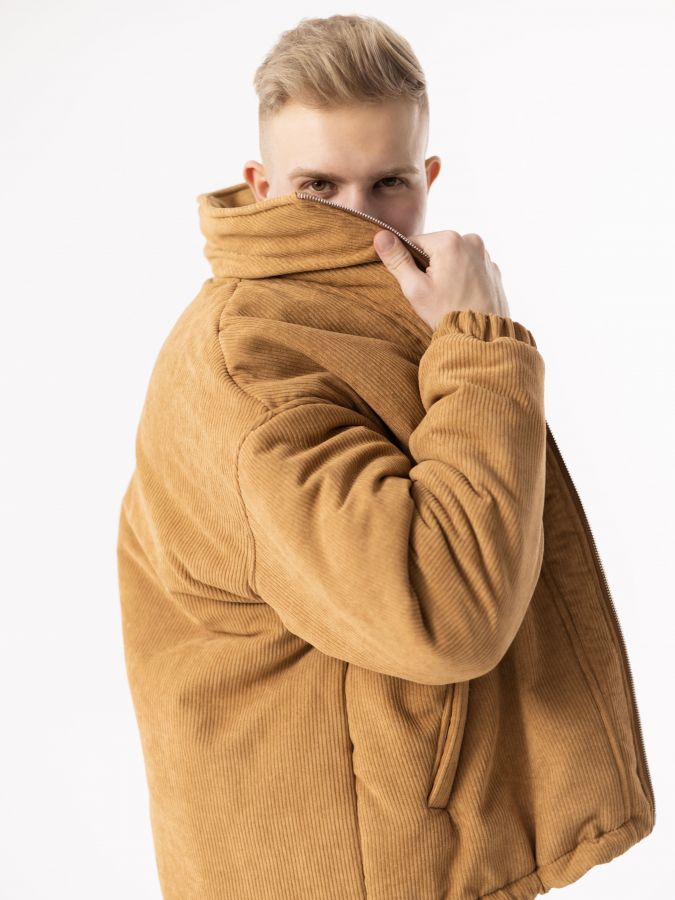 Бомбер вельветовый кэмел