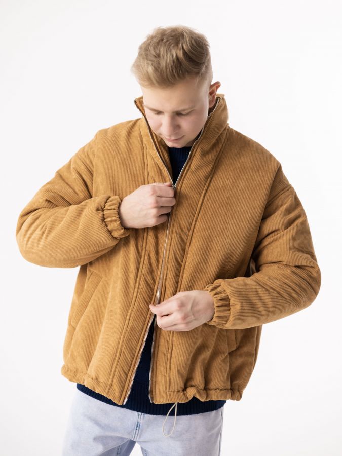 Бомбер вельветовый кэмел