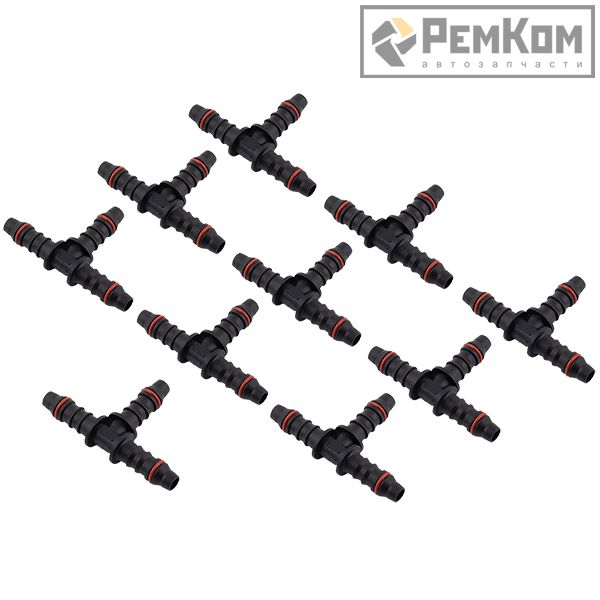 RK01377 * Штуцер тройник (Соединитель NS03-T1) топливной трубки для а/м: быстросъёмный (т-образный) D=7.89 мм, L=60, 10 шт, универсальный