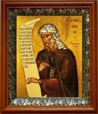Икона Иоанн Дамаскин в киоте с басмой Виноградная Лоза (UV-печать)(30436)