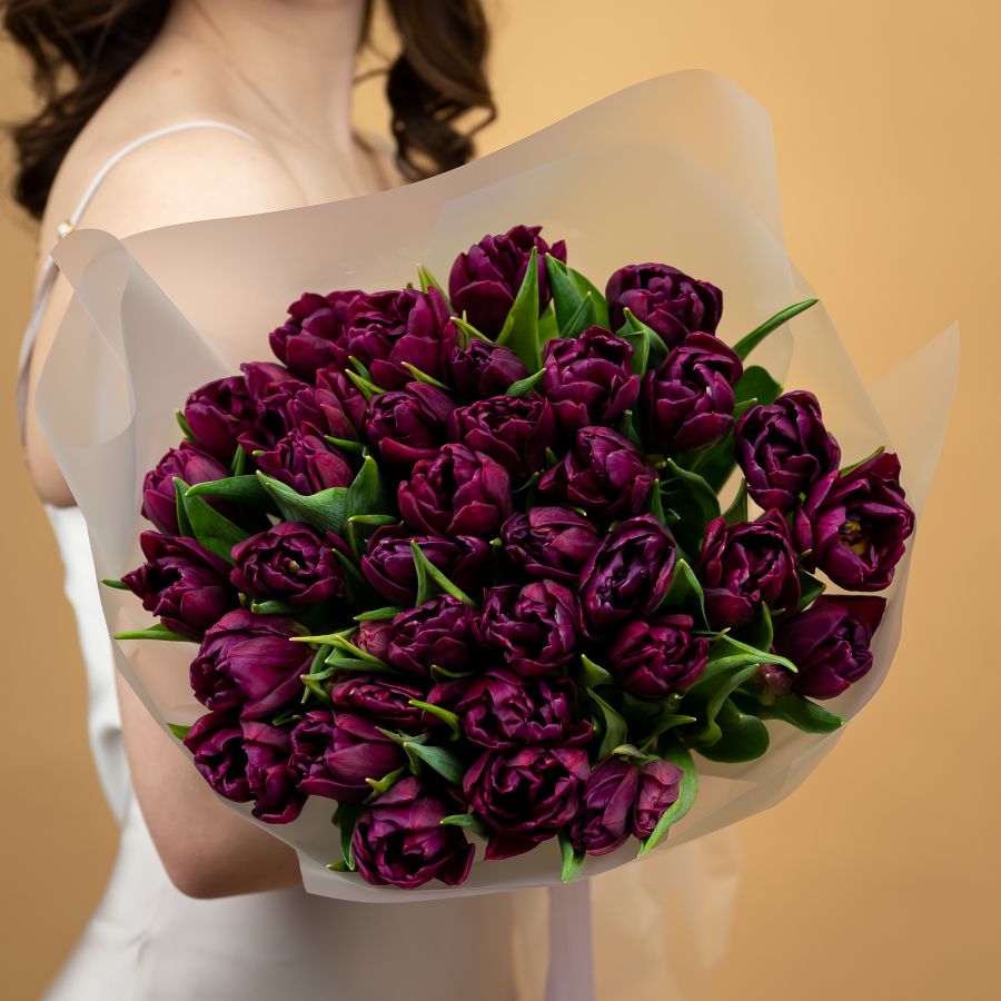 Тюльпаны фиолетовые пионовидные 35шт