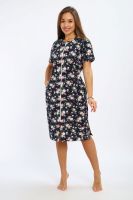 ХАЛАТ домашний ПХДЖ [синий, розы]