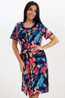 Халат женский 46663 [синий+цветы]