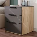 Тумба прикроватная «Порто» - ТД-393.03.01 Яблоня Беллуно, Графит софт