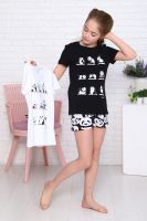 Пижама для девочки Панды Арт.ПД-009-052 [черный]