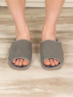 Тапочки мужские арт.117 флис [сер клет сер бел]