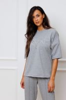 Футболка 342 женская с вышивкой [светло-серый]