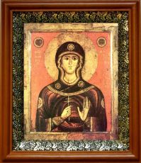 Икона Иулиания Никомидийская в киоте с басмой Виноградная Лоза (UV-печать)(30498)