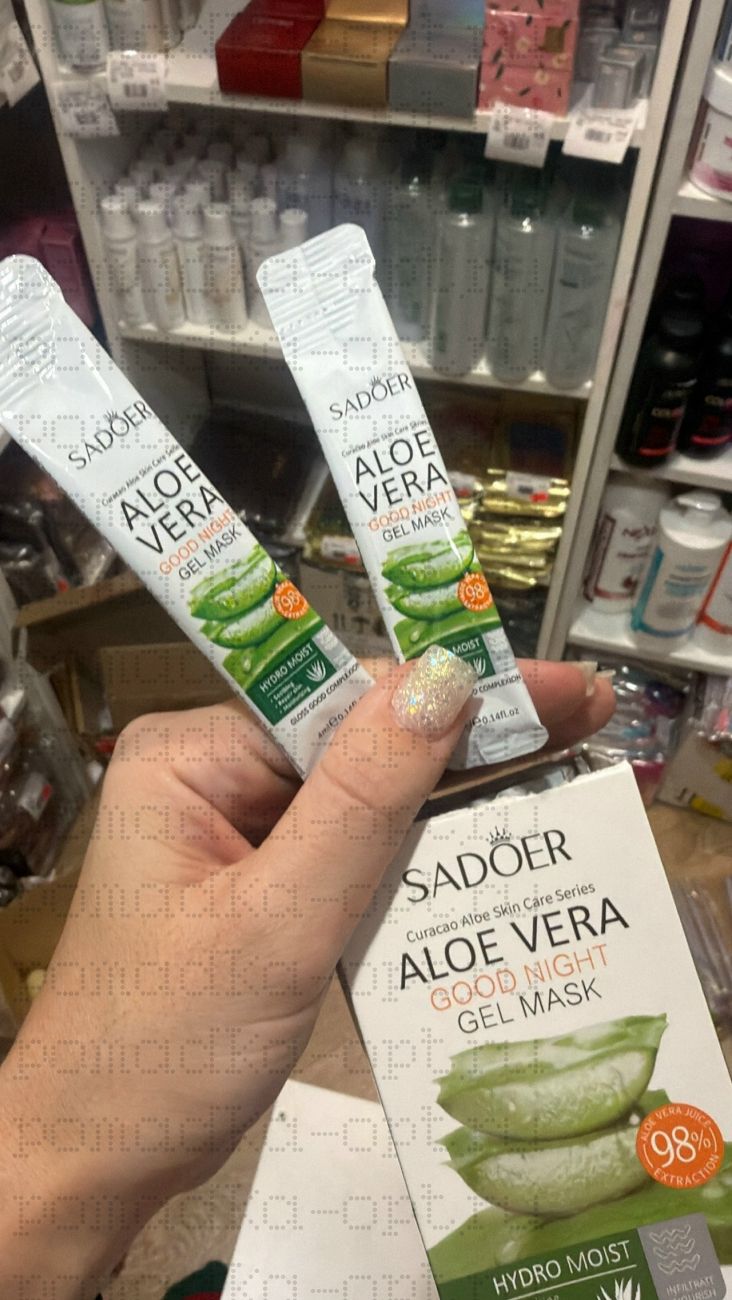 SADOER ALOE VERA МАСКА ДЛЯ ЛИЦА НОЧНАЯ ГЕЛЕВАЯ АЛОЭ ВЕРА  1 шт