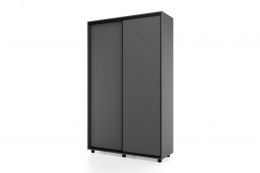 Шкаф-купе -PRIME 2-хдвер. ОР16-6.2D (ш1600*г600*в2300мм), темно серый/белый шелк