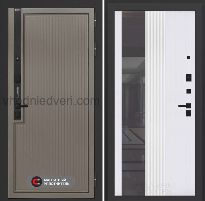 Входная дверь Лабиринт Лаб 1 Про - 32 Белый софт рельеф