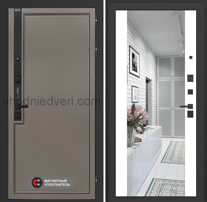 Входная дверь Лабиринт Лаб 1 Про - Зеркало максимум Белый софт