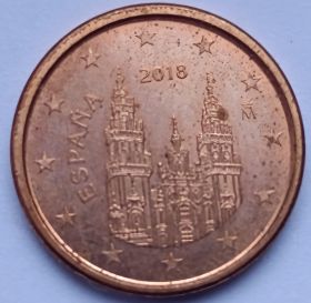 1 евроцент Испания 2018