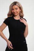 Футболка женская с швом и стразами ФЖ-002 [черный]
