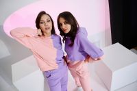 Толстовка 7371 [сиреневый+персик]