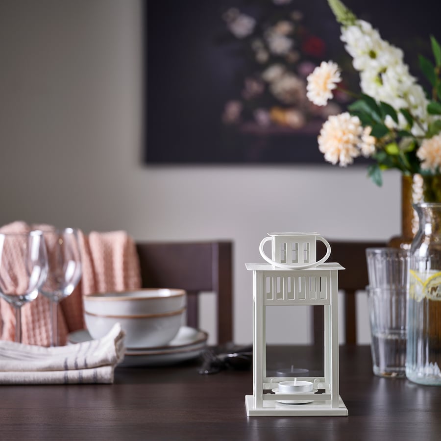 BORRBY Подсвечник для греющей свечи, белый, 20 см