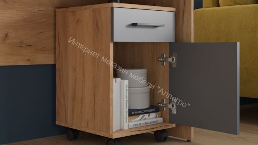 Стол трансформер Тип 1 «Норман» Дуб Крафт золотой, Графит Серый