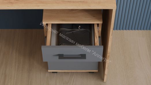 Стол трансформер Тип 1 «Норман» Дуб Крафт золотой, Графит Серый