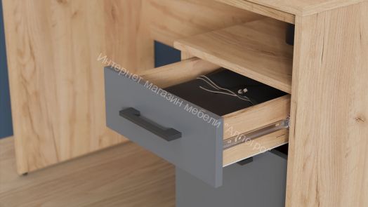 Стол трансформер Тип 1 «Норман» Дуб Крафт золотой, Графит Серый