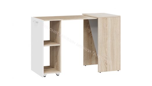 Стол письменный Тип 1 «Бостон» Дуб Сонома, Белый Ясень