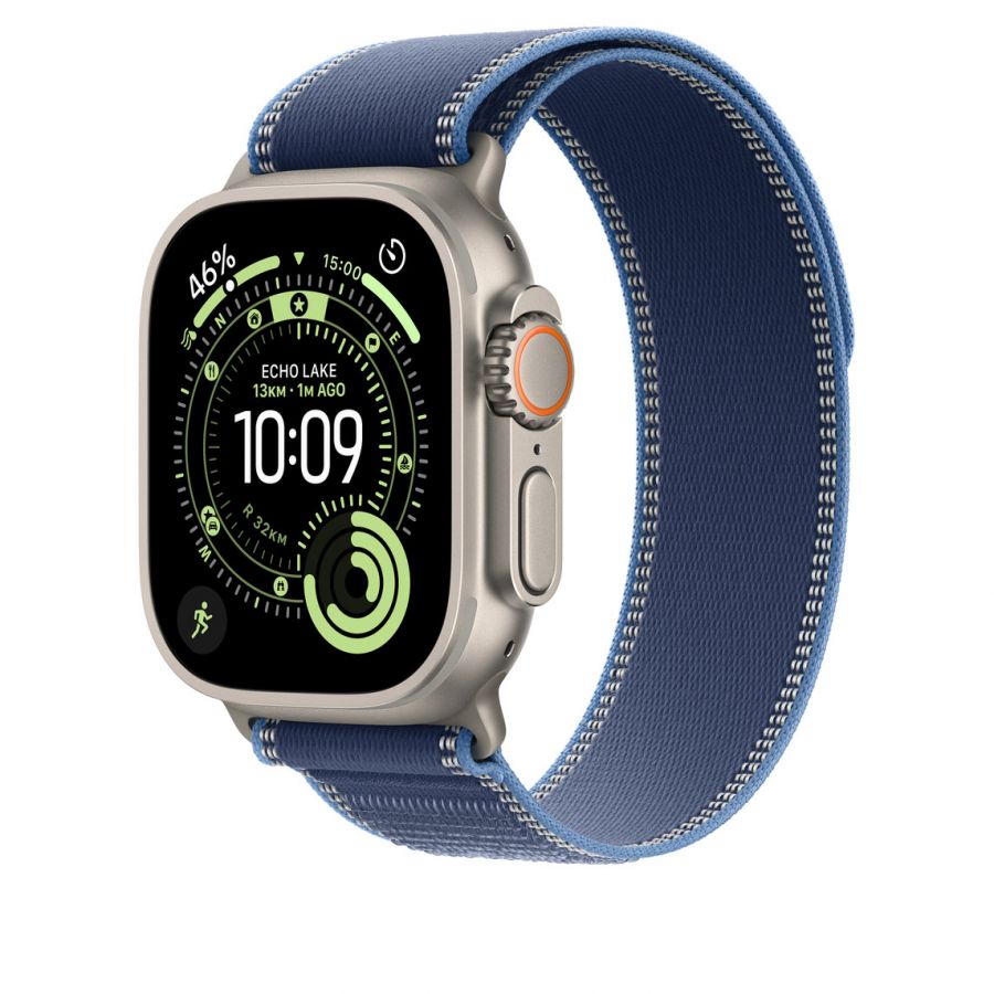 Часы Apple Watch Ultra 3 GPS + Cellular 49mm Natural Titanium Case with Blue/Bright Blue Trail Loop (S/M)
