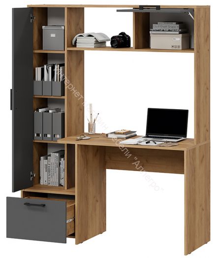 Стол письменный тип 15 Дуб Крафт золотой, Графит Серый