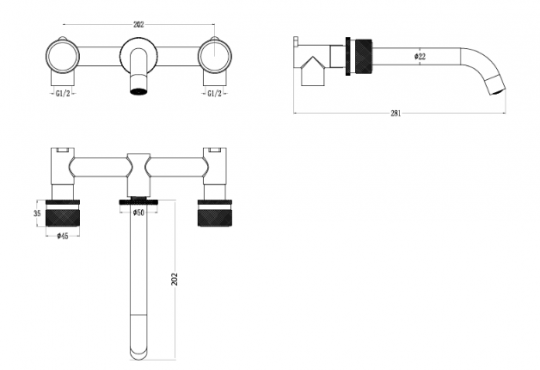 Вентильный смеситель с ручкой Spirale Boheme Stick 152 схема 10