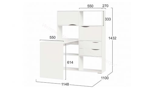 Стол письменный тип 7 Белый Ясень