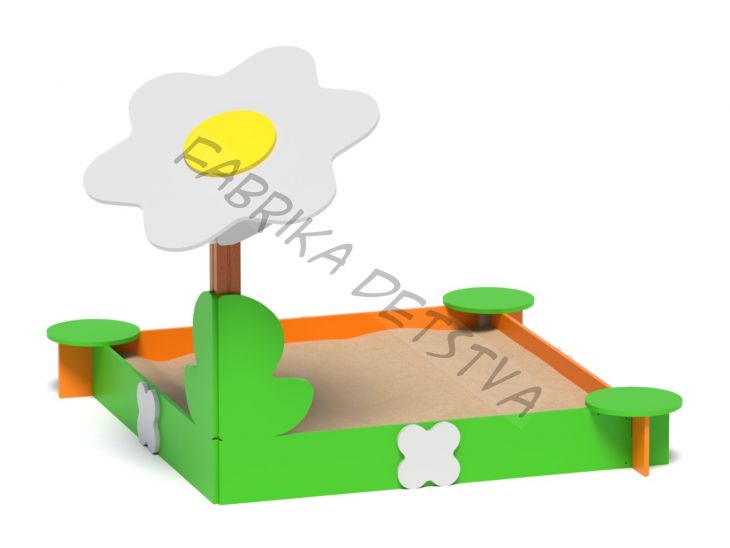 Песочница с навесом "Ромашка" тип 1