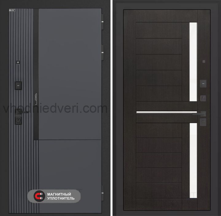 Входная дверь Лабиринт Лаб 2 Про - 02 Венге, стекло белое