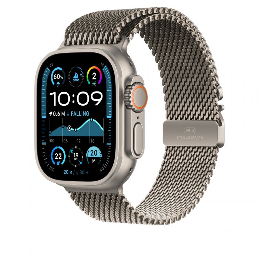 Часы Apple Watch Ultra 2 GPS + Cellular 49mm Natural  Titanium Case with Natural Titanium Milanese Loop (S)
