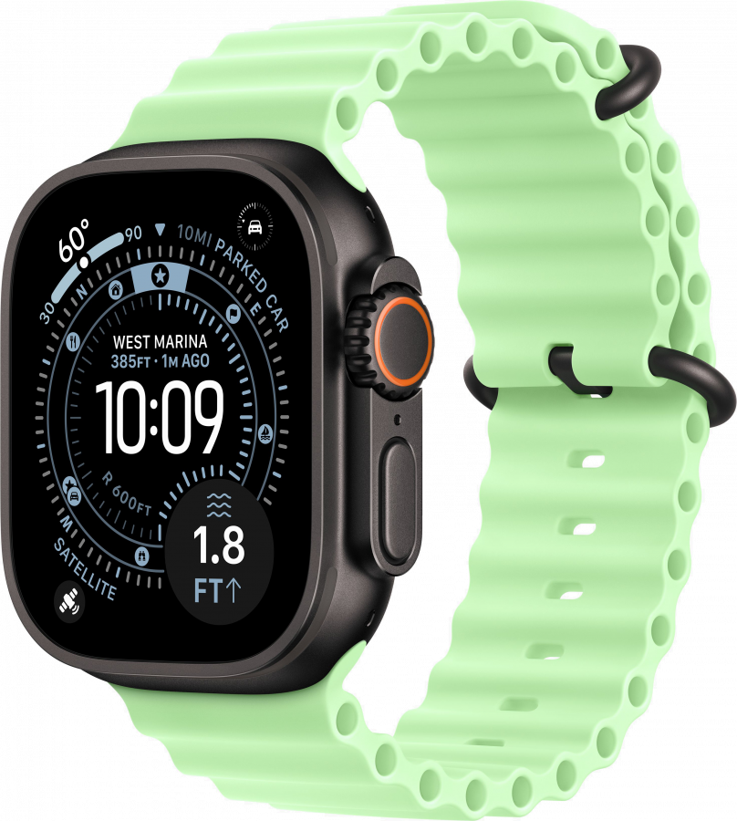 Часы Apple Watch Ultra 2 GPS + Cellular 49mm Black Titanium Case with Neon Green Ocean Band