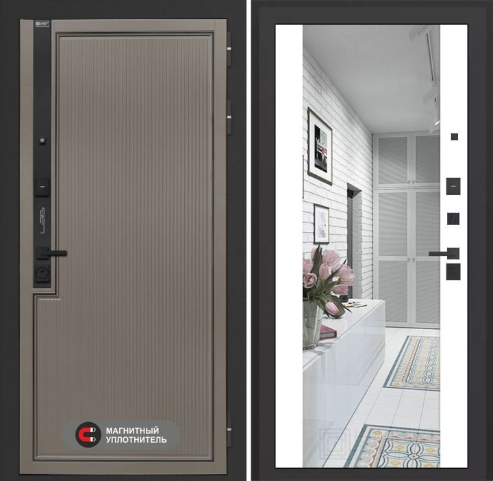 Входная дверь Лабиринт Лаб 1 Про - Зеркало максимум Белый софт