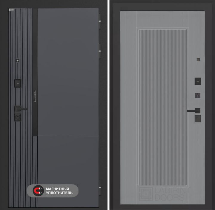 Входная дверь Лабиринт Лаб 2 Про - 30 Серый софт рельеф