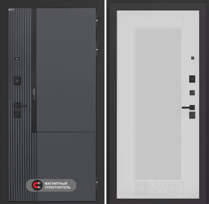 Входная дверь Лабиринт Лаб 2 Про - 30 Белый софт рельеф