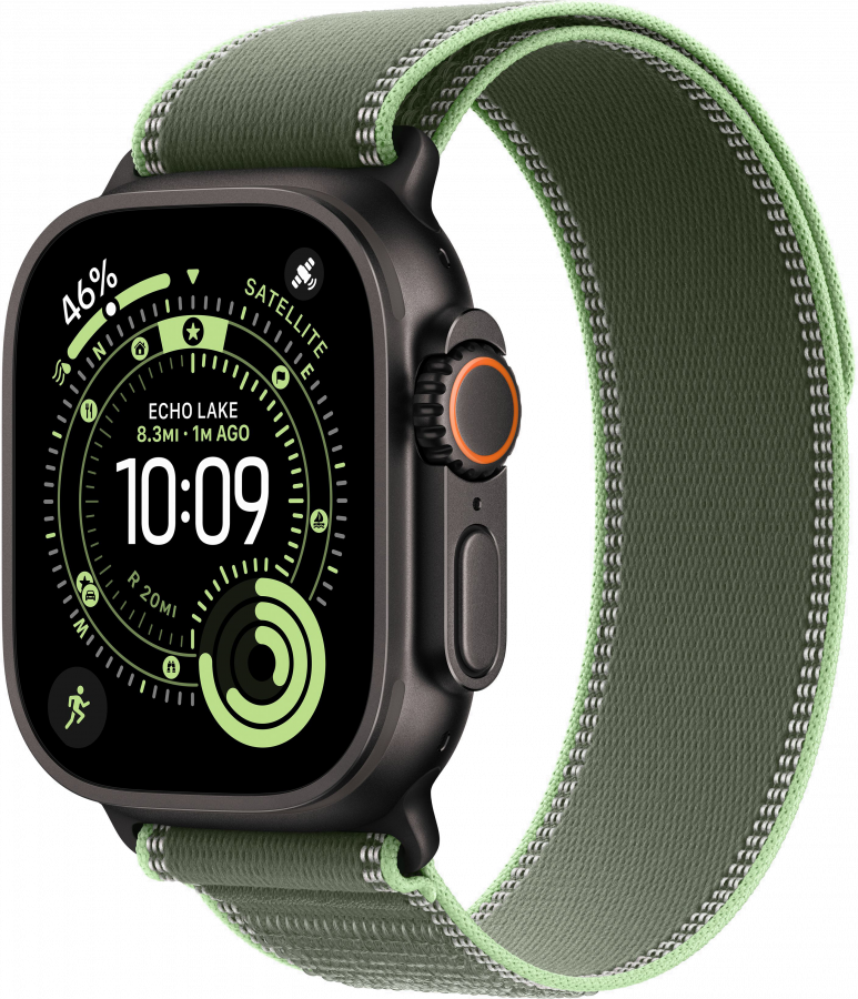 Часы Apple Watch Ultra 2 GPS + Cellular 49mm Black Titanium Case with Green/Neon Trail Loop (M/L)