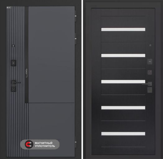 Входная дверь Лабиринт Лаб 2 Про - 01 Венге, стекло белое