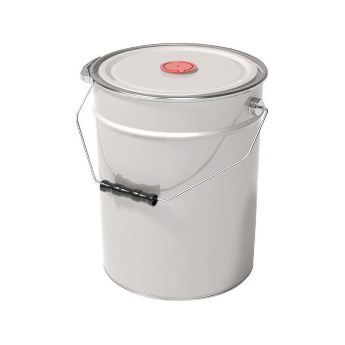 Profkolor Ведро металлическое, крышка-обруч, берикап 57мм, цвет белый, 20л. ВМо 20б берикап 57мм