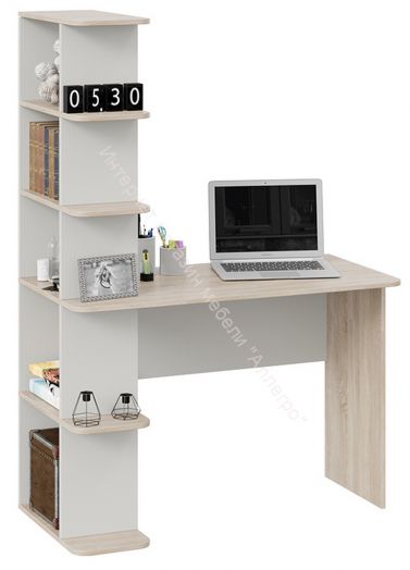 Стол письменный тип 4 Дуб Сонома, Белый Ясень