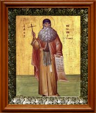 Икона Максим Грек в киоте с басмой Виноградная Лоза (UV-печать)(30578)