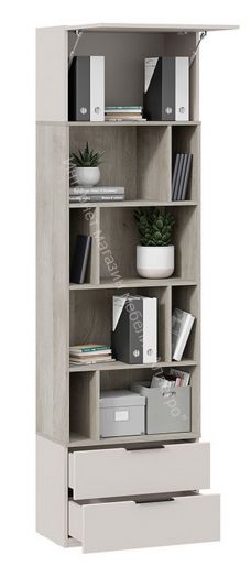 Шкаф комбинированный (366) со столом «Порто» Исп.2 - СМ-393.07.200 Кашемир матовый, Баттл Рок, Кашемир сатин